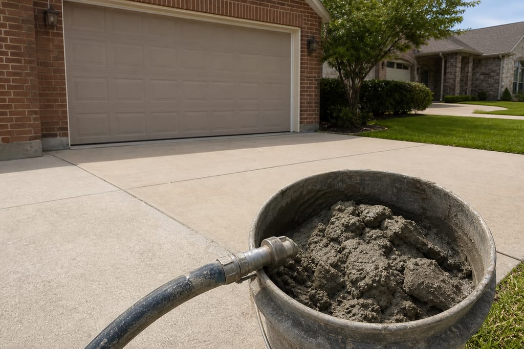 Cementitious mudjacking slurry photo